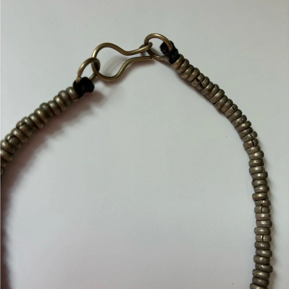 Vintage Artisan Bohemian Silver and Blue Pendant Necklace